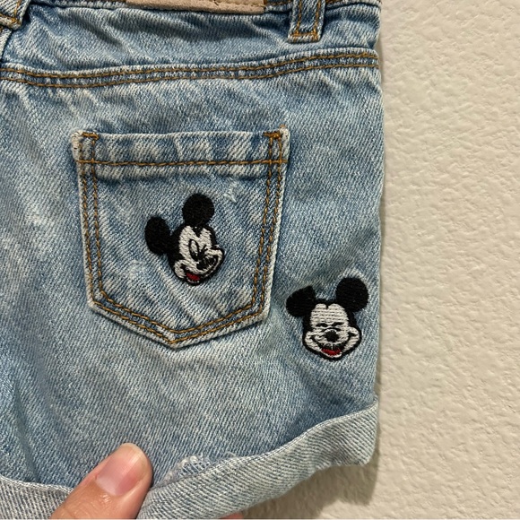 Zara baby girl Disney Mickey Mouse Light Blue Denim Shorts HARD TO FIND - Picture 9 of 10